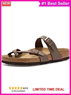 Birko-Flor Birkibuc Slide Sandal Adjustable Buckle Cork Footbed Casual
